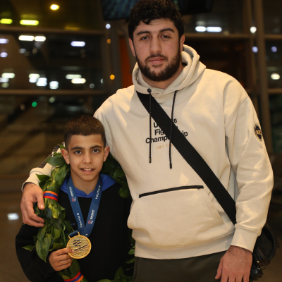 Mark Ghambaryan - The Champion with his Coach Artur Zakaryan